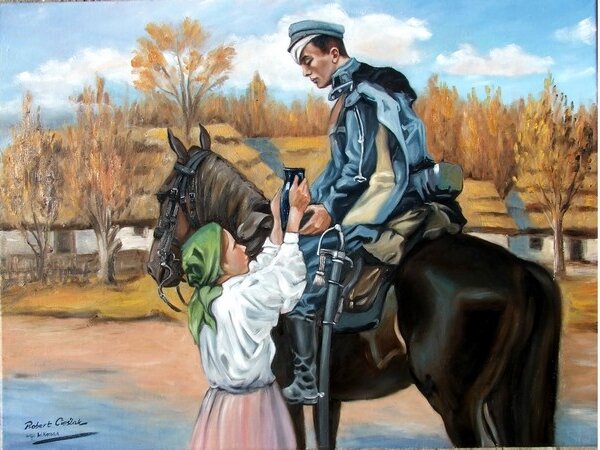 Wojciech Kossak - Ułan i dziewczyna